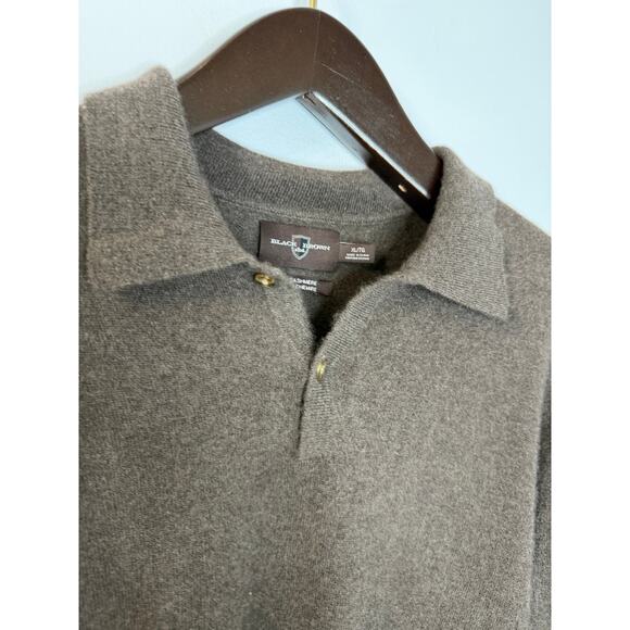 Black Brown 1826 Cashmere Collar Sweater Long Sleeve Preppy Men's XL - Picture 4 of 7